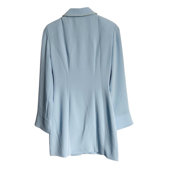 Cinq a Sept Blue Mini Sheath Dress with Long Bell Sleeves and V-Neckline size XS - Picture 6 of 8